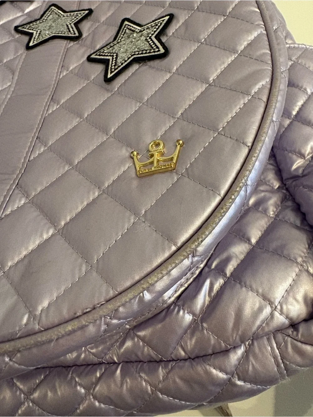 Oliver Thomas || 24 + 7 Tennis Backpack Quilted Metallic Lavender Purple Stars